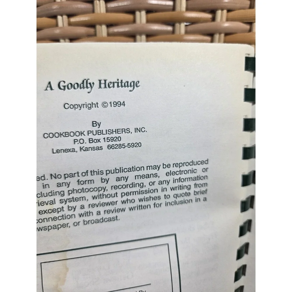 New Philadelphia Moravian Church Cookbook Winston Salem NC, A Goodly‎ Heritage